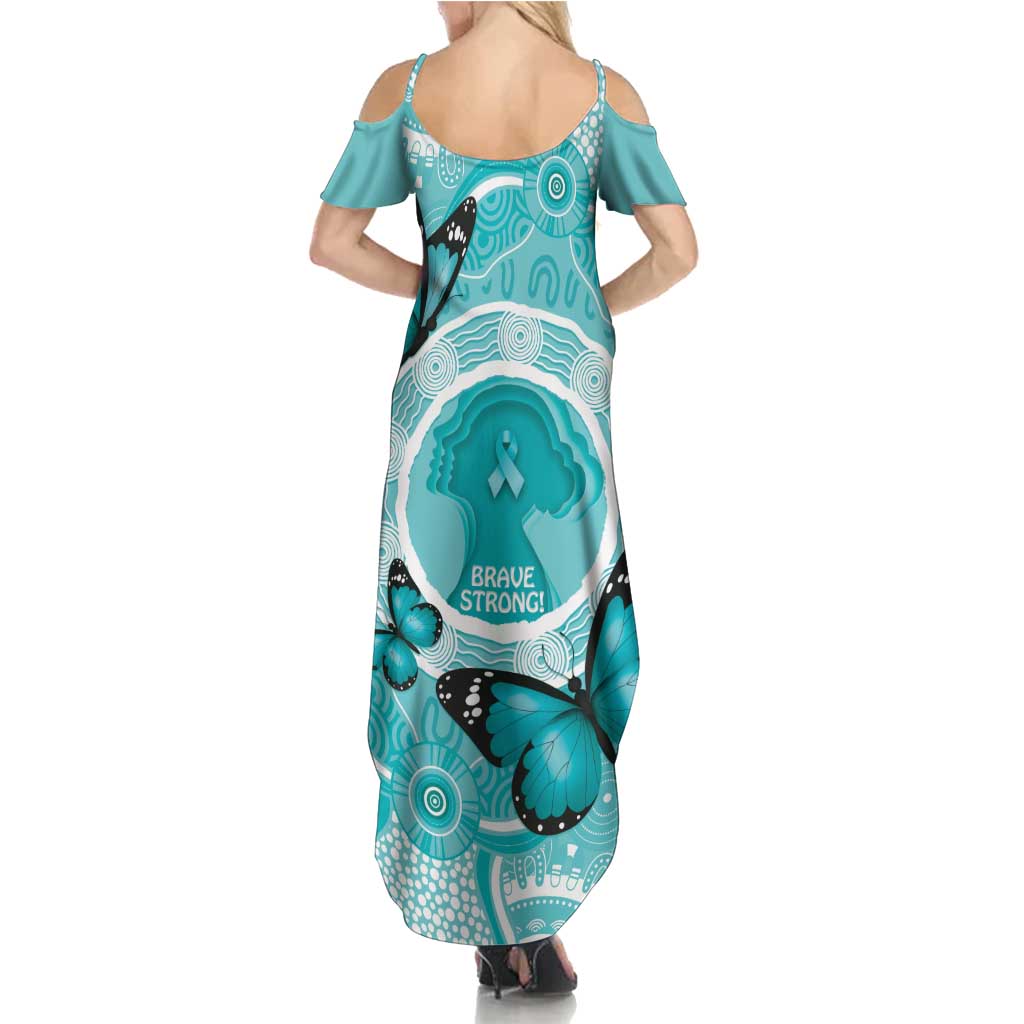 Australia Cervical Cancer Awareness Month Summer Maxi Dress Brave Strong Butterfly Aboriginal Art