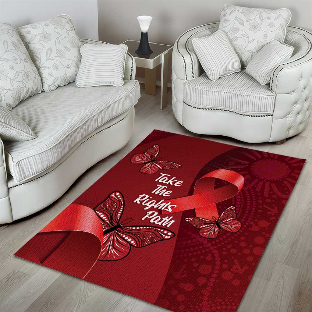 Australia AIDS Awareness Month Area Rug Take The Rights Path Aboriginal Art - Vibe Hoodie Shop