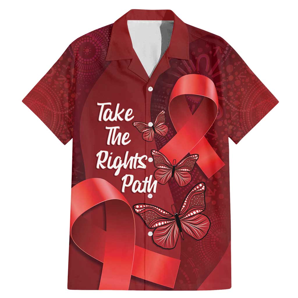 Australia AIDS Awareness Month Family Matching Mermaid Dress and Hawaiian Shirt Take The Rights Path Aboriginal Art