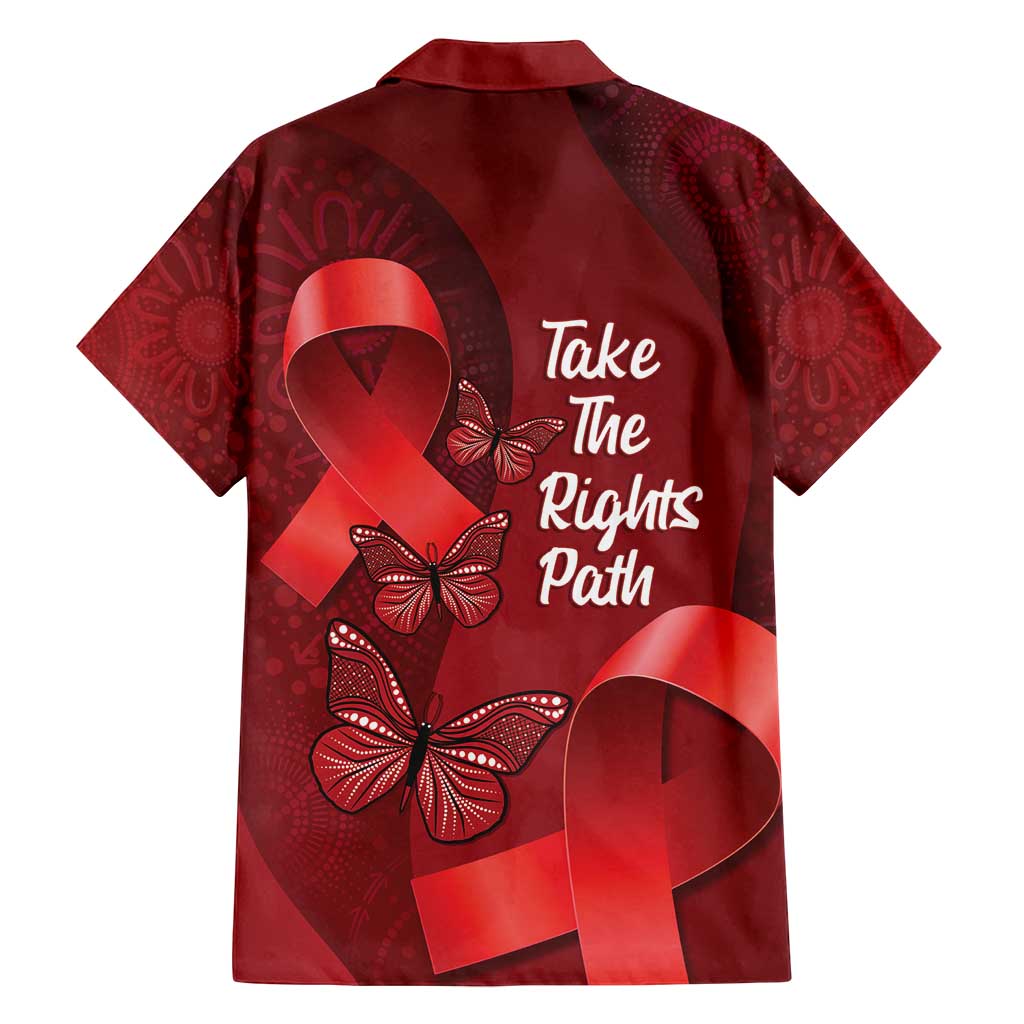 Australia AIDS Awareness Month Family Matching Puletasi and Hawaiian Shirt Take The Rights Path Aboriginal Art