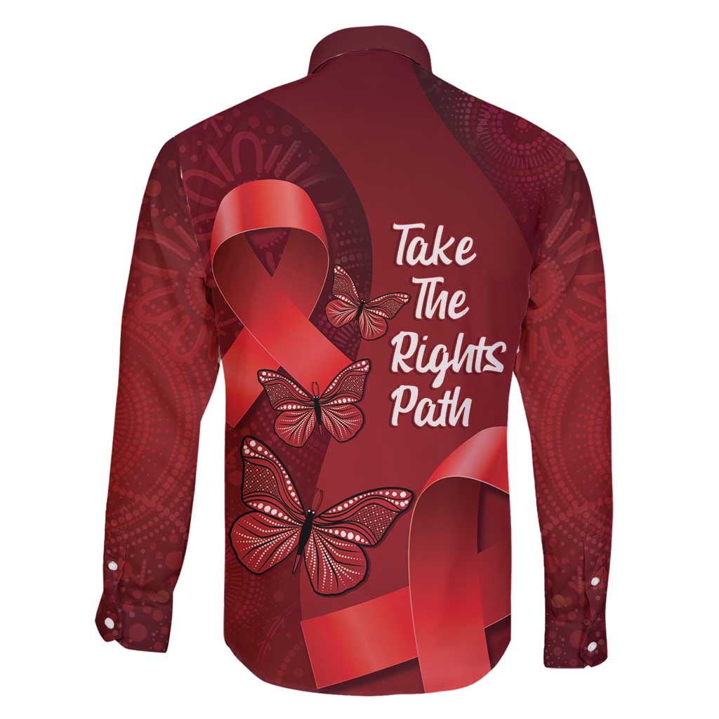 Australia AIDS Awareness Month Family Matching Puletasi and Hawaiian Shirt Take The Rights Path Aboriginal Art