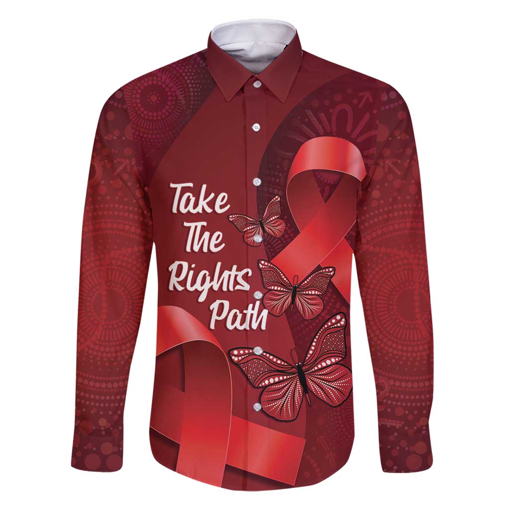 Australia AIDS Awareness Month Family Matching Summer Maxi Dress and Hawaiian Shirt Take The Rights Path Aboriginal Art