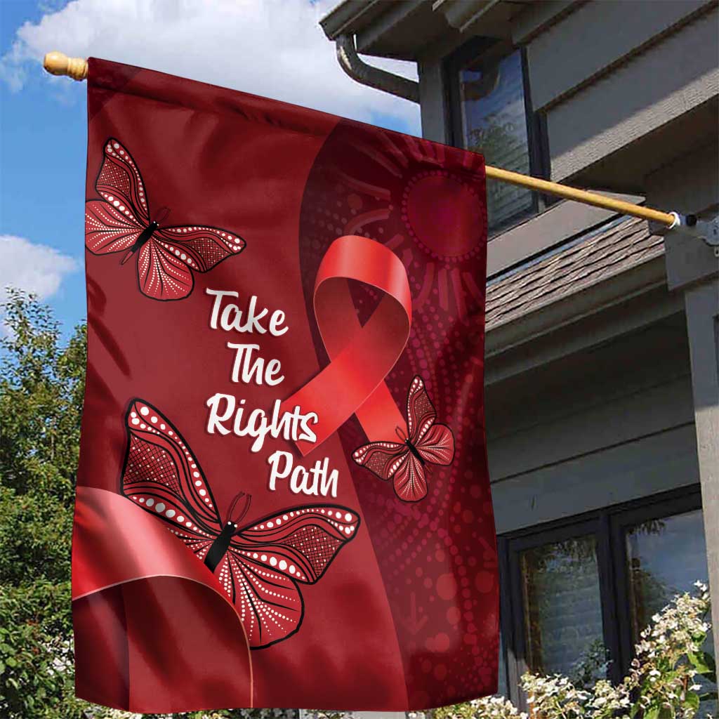 Australia AIDS Awareness Month Garden Flag Take The Rights Path Aboriginal Art - Vibe Hoodie Shop
