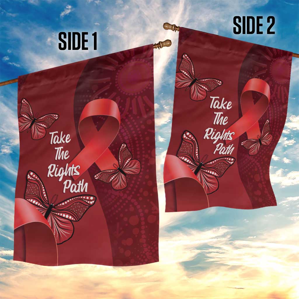 Australia AIDS Awareness Month Garden Flag Take The Rights Path Aboriginal Art - Vibe Hoodie Shop
