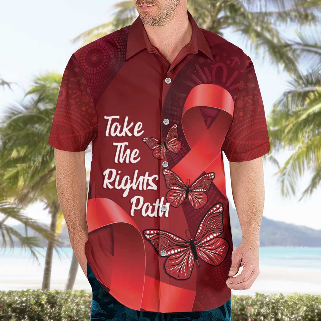 Australia AIDS Awareness Month Hawaiian Shirt Take The Rights Path Aboriginal Art - Vibe Hoodie Shop