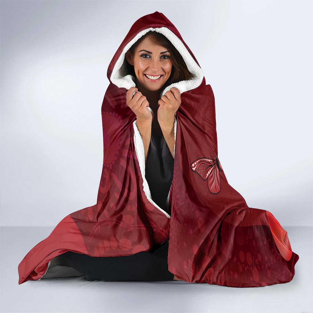 Australia AIDS Awareness Month Hooded Blanket Take The Rights Path Aboriginal Art