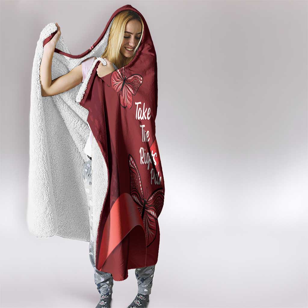 Australia AIDS Awareness Month Hooded Blanket Take The Rights Path Aboriginal Art