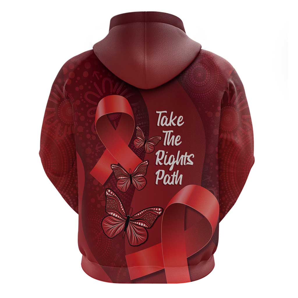 Australia AIDS Awareness Month Hoodie Take The Rights Path Aboriginal Art - Vibe Hoodie Shop