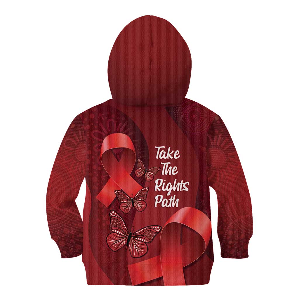 Australia AIDS Awareness Month Kid Hoodie Take The Rights Path Aboriginal Art - Vibe Hoodie Shop