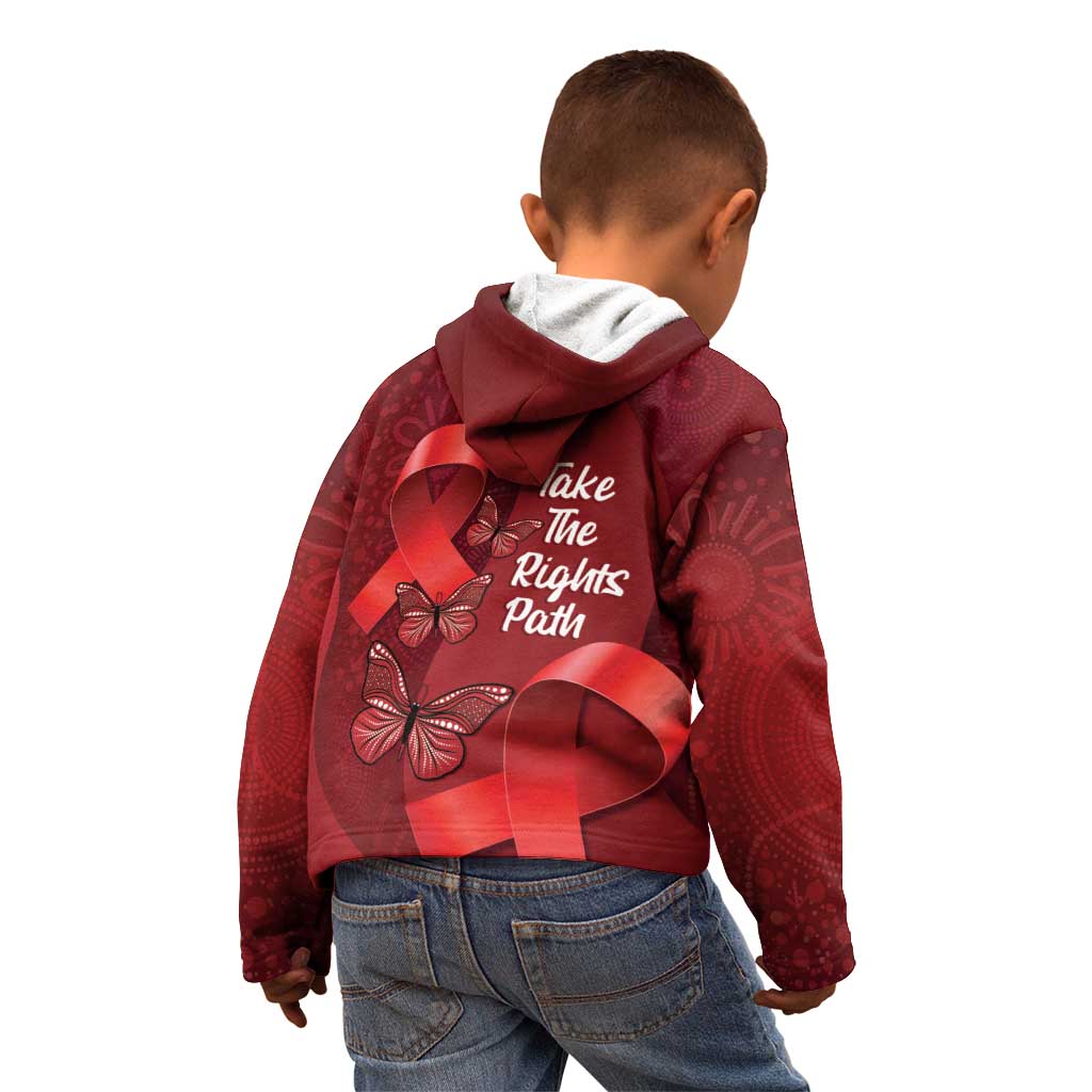Australia AIDS Awareness Month Kid Hoodie Take The Rights Path Aboriginal Art - Vibe Hoodie Shop