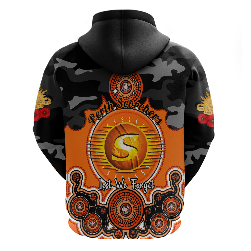 Perth Scorchers ANZAC 2024 Hoodie Lest We Forget Poppy Mix Camouflage - Vibe Hoodie Shop