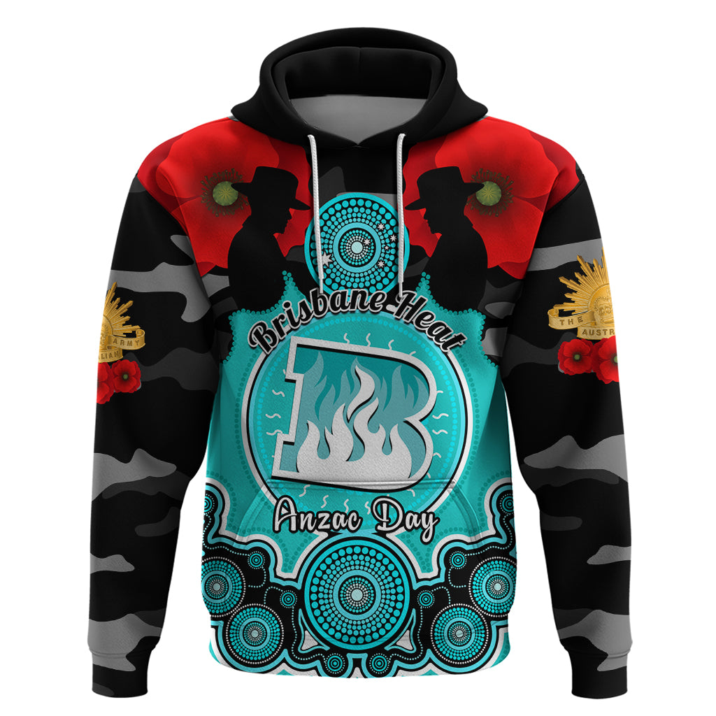 Brisbane Heat ANZAC 2024 Hoodie Lest We Forget Poppy Mix Camouflage - Vibe Hoodie Shop