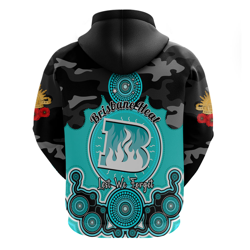 Brisbane Heat ANZAC 2024 Hoodie Lest We Forget Poppy Mix Camouflage - Vibe Hoodie Shop