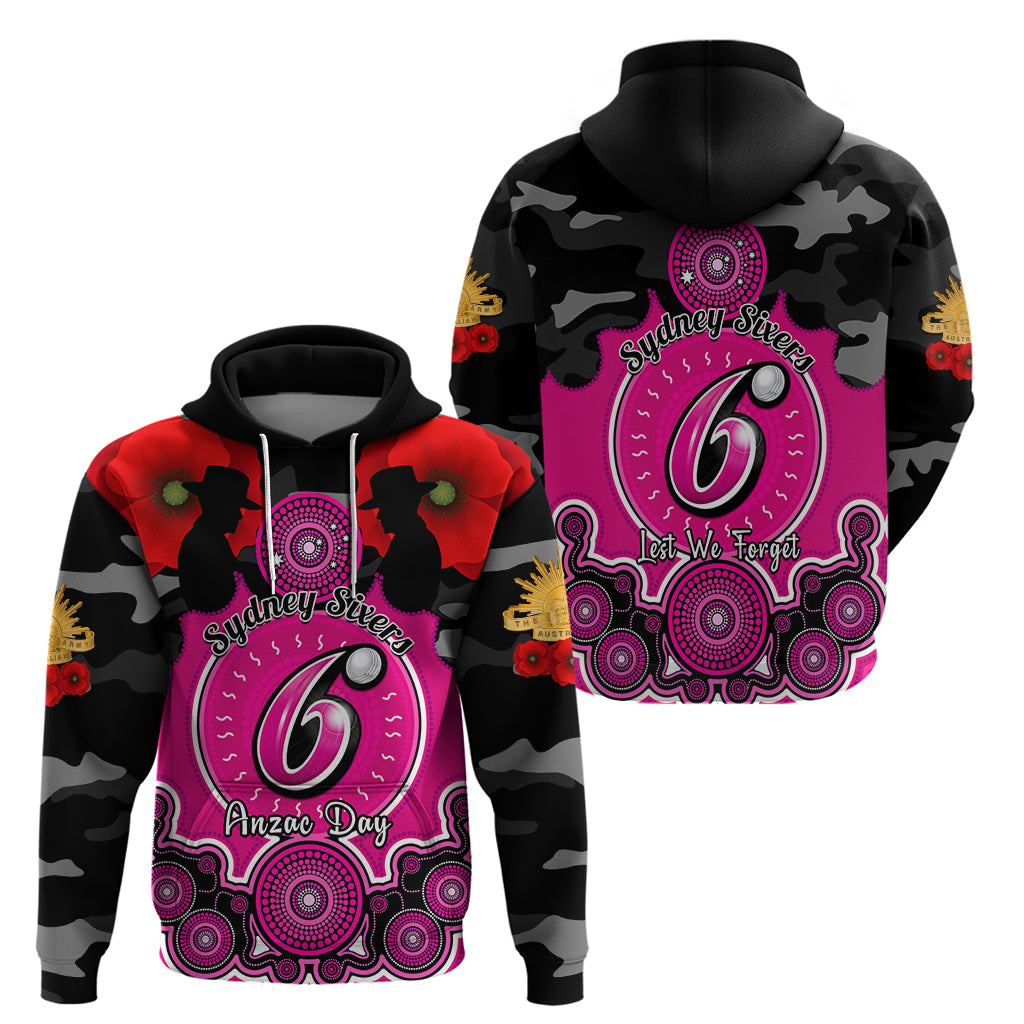 Sydney Sixers ANZAC 2024 Hoodie Lest We Forget Poppy Mix Camouflage - Vibe Hoodie Shop