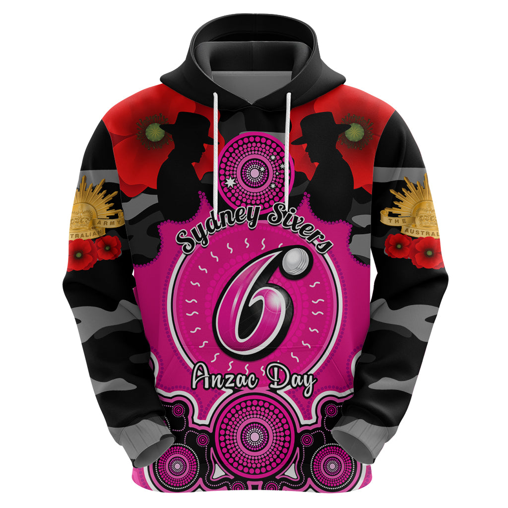 Sydney Sixers ANZAC 2024 Hoodie Lest We Forget Poppy Mix Camouflage - Vibe Hoodie Shop