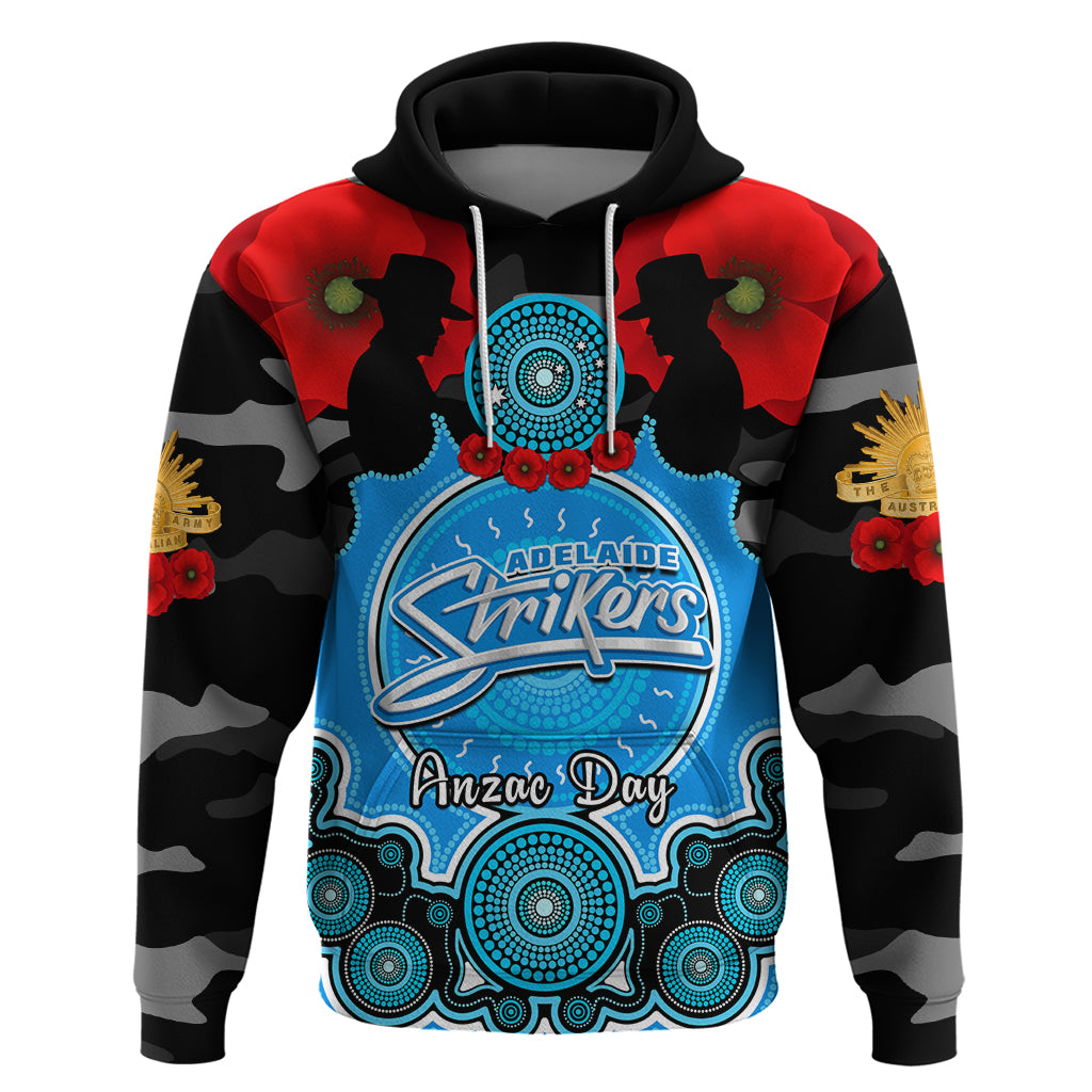Adelaide Strikers ANZAC 2024 Hoodie Lest We Forget Poppy Mix Camouflage - Vibe Hoodie Shop