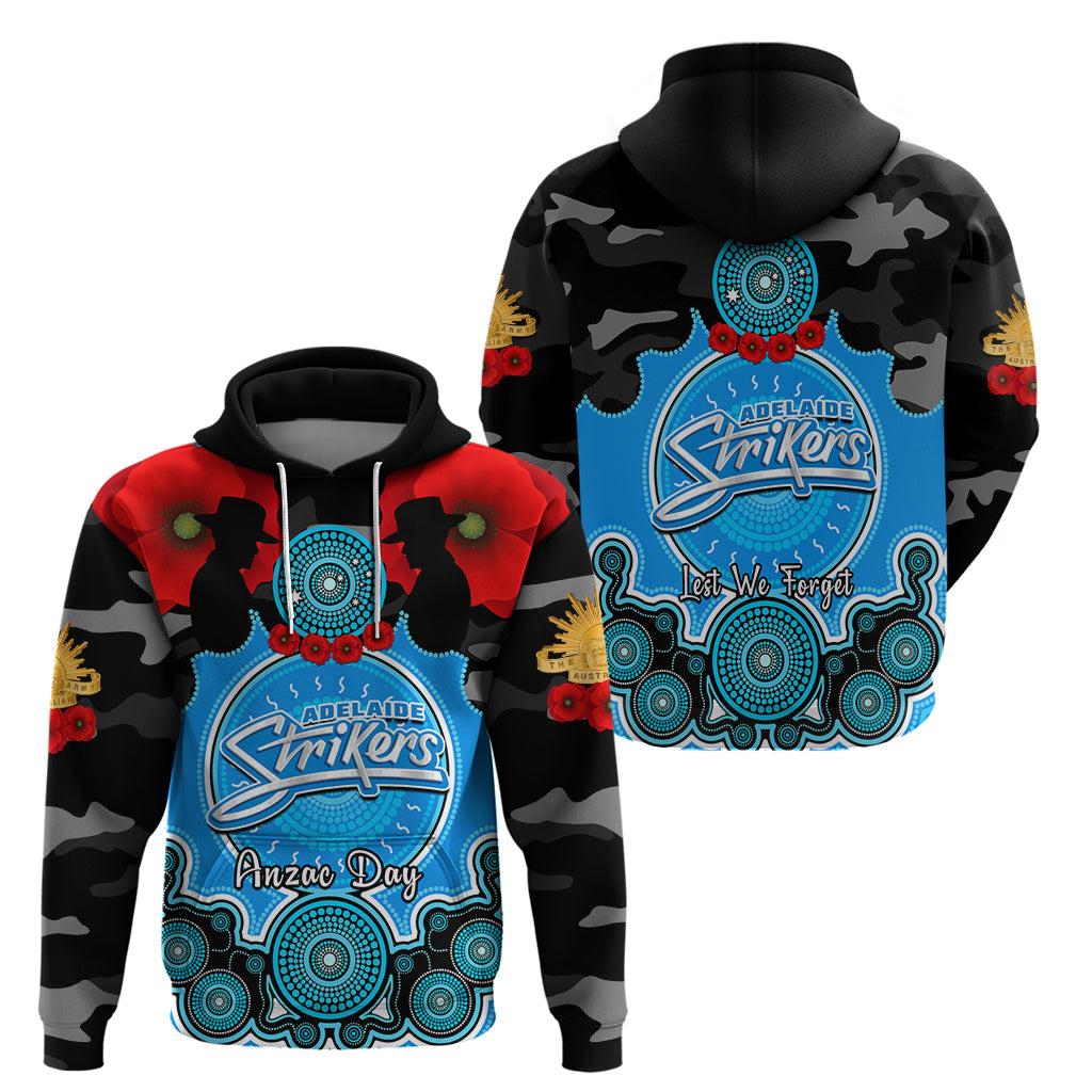 Adelaide Strikers ANZAC 2024 Hoodie Lest We Forget Poppy Mix Camouflage - Vibe Hoodie Shop