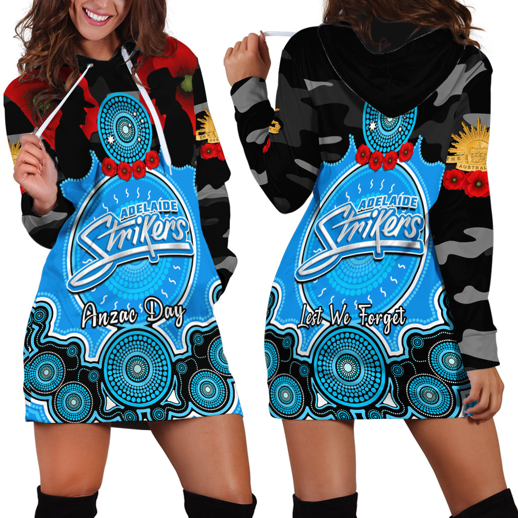 Adelaide Strikers ANZAC 2024 Hoodie Dress Lest We Forget Poppy Mix Camouflage - Vibe Hoodie Shop