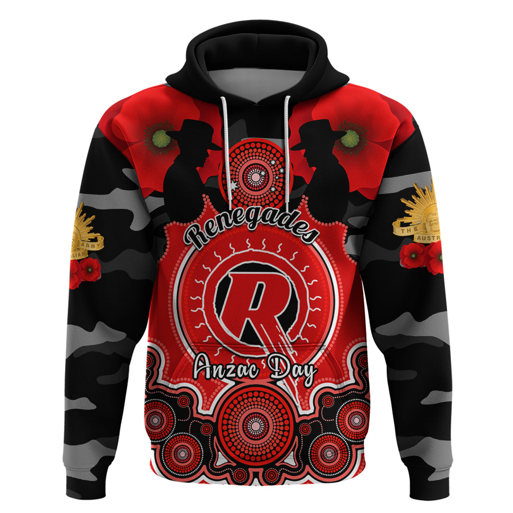 Melbourne Renegades ANZAC 2024 Hoodie Lest We Forget Poppy Mix Camouflage - Vibe Hoodie Shop