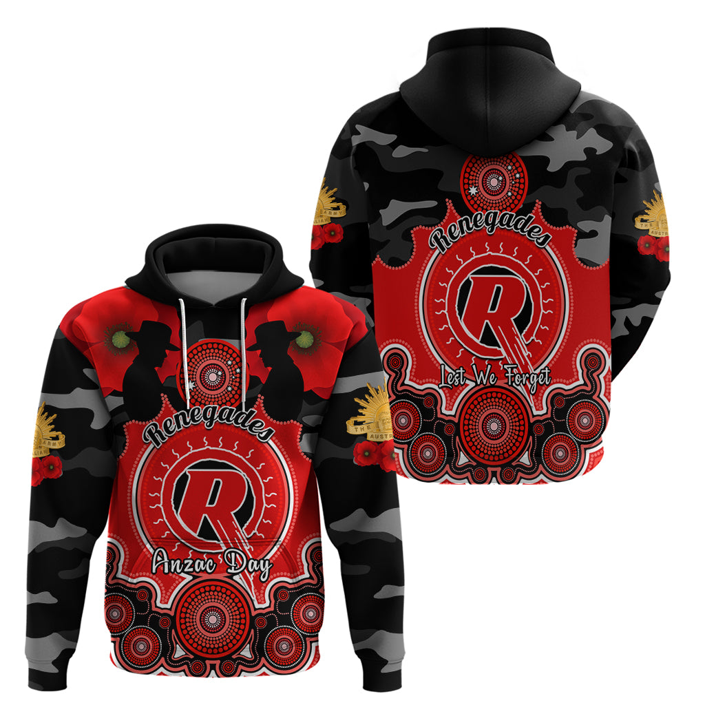 Melbourne Renegades ANZAC 2024 Hoodie Lest We Forget Poppy Mix Camouflage - Vibe Hoodie Shop