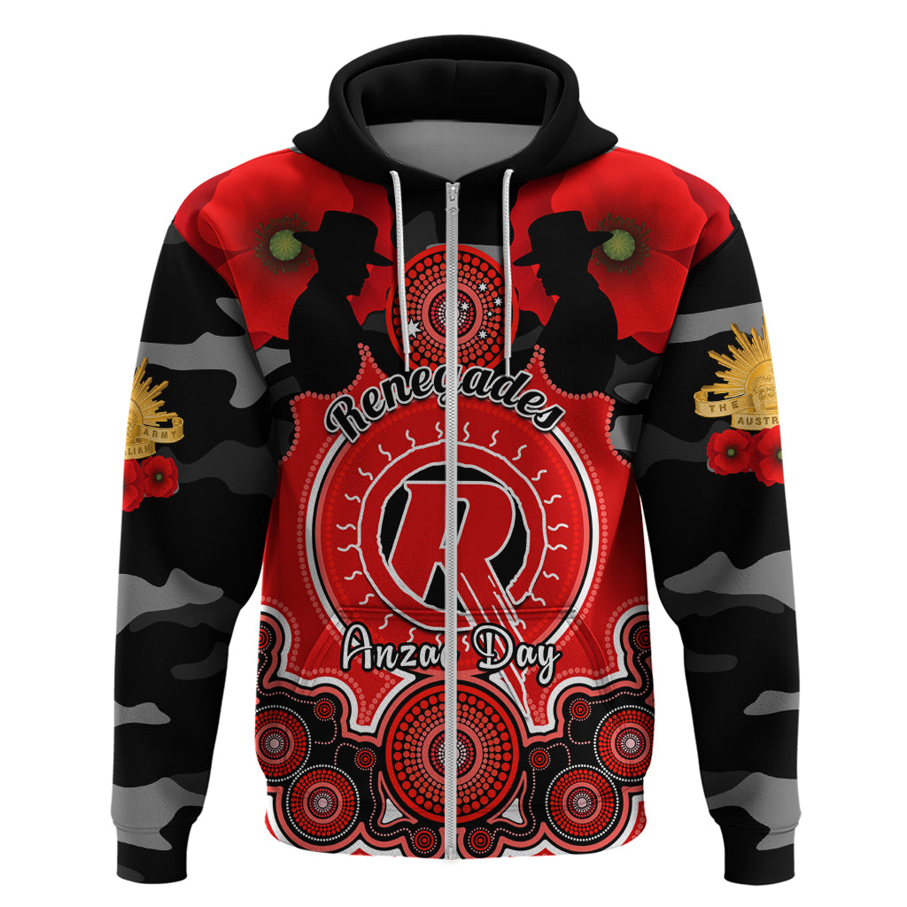 Melbourne Renegades ANZAC 2024 Hoodie Lest We Forget Poppy Mix Camouflage - Vibe Hoodie Shop