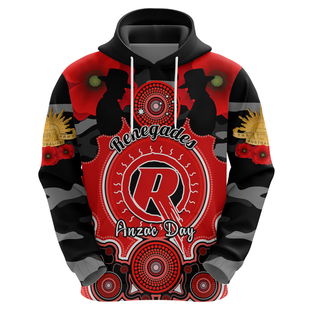Melbourne Renegades ANZAC 2024 Hoodie Lest We Forget Poppy Mix Camouflage - Vibe Hoodie Shop