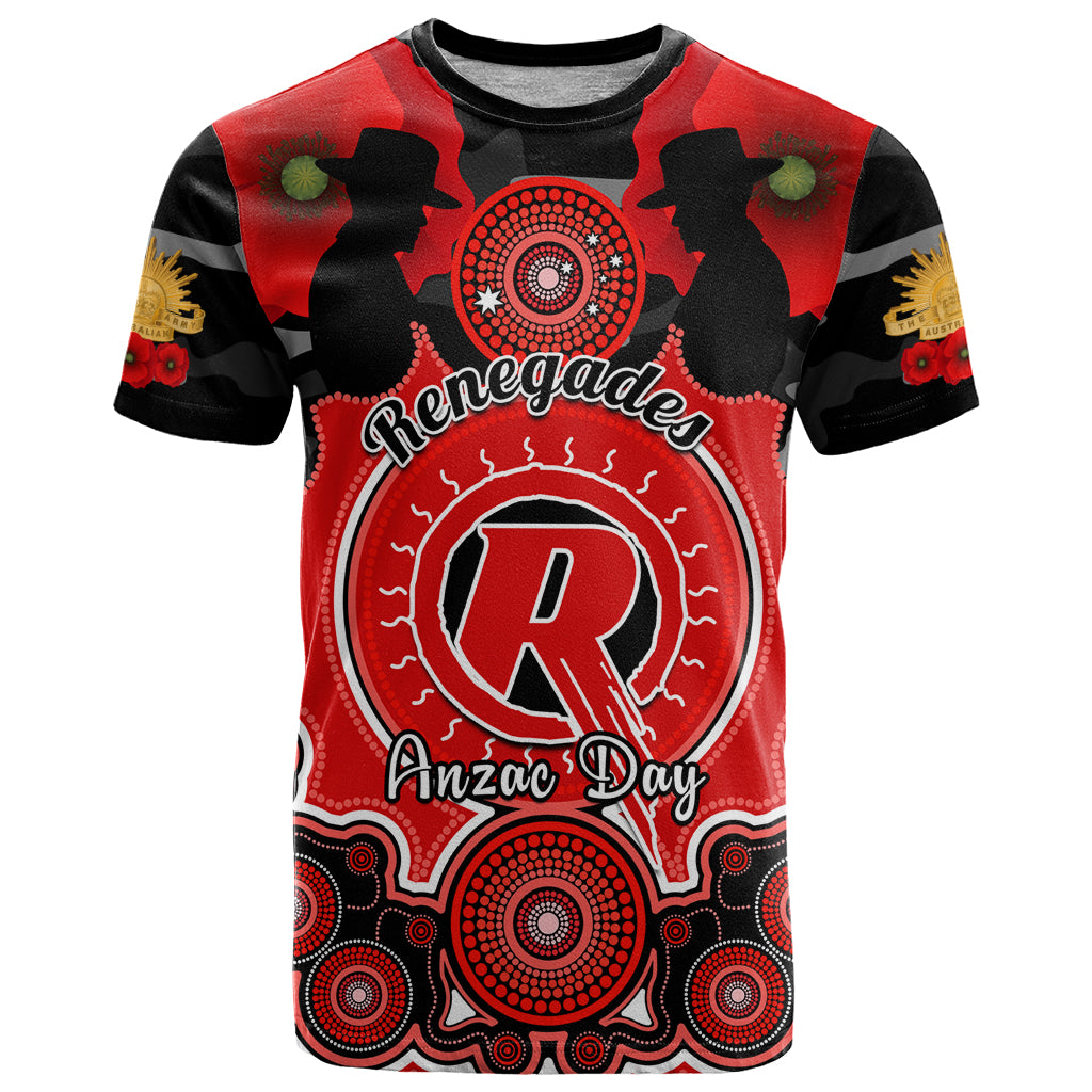 Melbourne Renegades ANZAC 2024 T Shirt Lest We Forget Poppy Mix Camouflage - Vibe Hoodie Shop