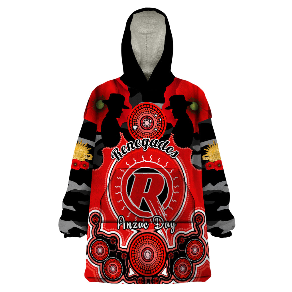 Melbourne Renegades ANZAC 2024 Wearable Blanket Hoodie Lest We Forget Poppy Mix Camouflage - Vibe Hoodie Shop