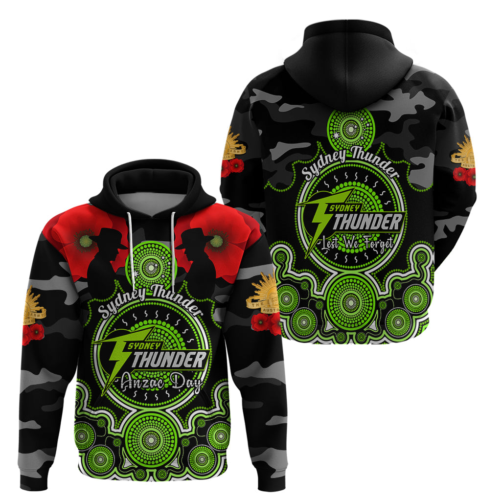 Sydney Thunder ANZAC 2024 Hoodie Lest We Forget Poppy Mix Camouflage - Vibe Hoodie Shop
