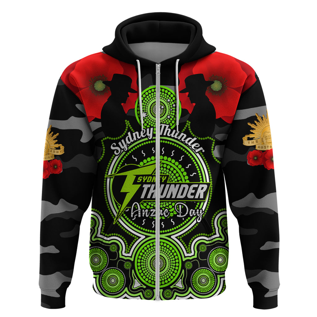Sydney Thunder ANZAC 2024 Hoodie Lest We Forget Poppy Mix Camouflage - Vibe Hoodie Shop
