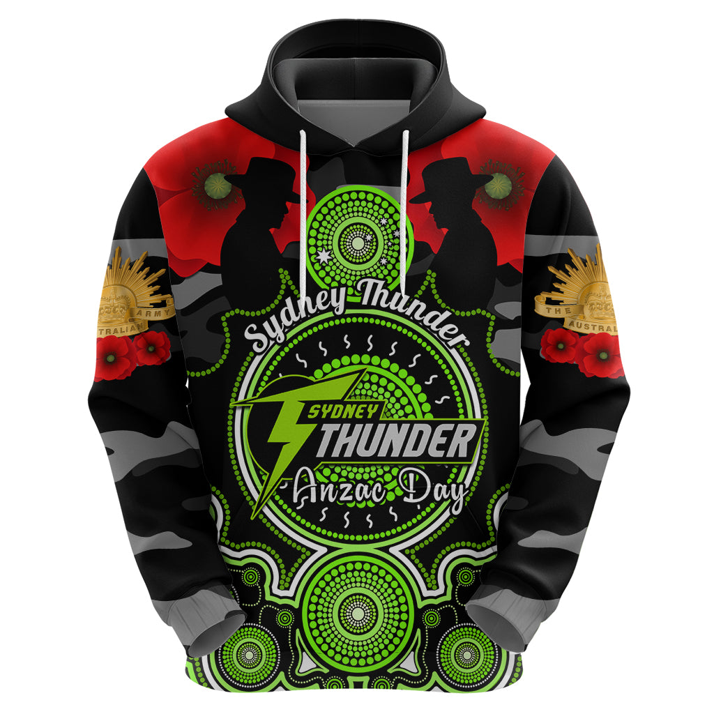 Sydney Thunder ANZAC 2024 Hoodie Lest We Forget Poppy Mix Camouflage - Vibe Hoodie Shop