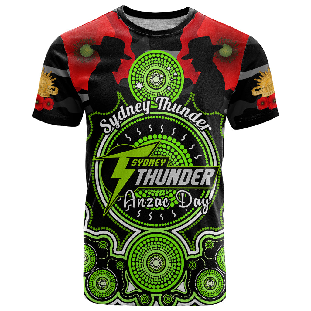 Sydney Thunder ANZAC 2024 T Shirt Lest We Forget Poppy Mix Camouflage - Vibe Hoodie Shop