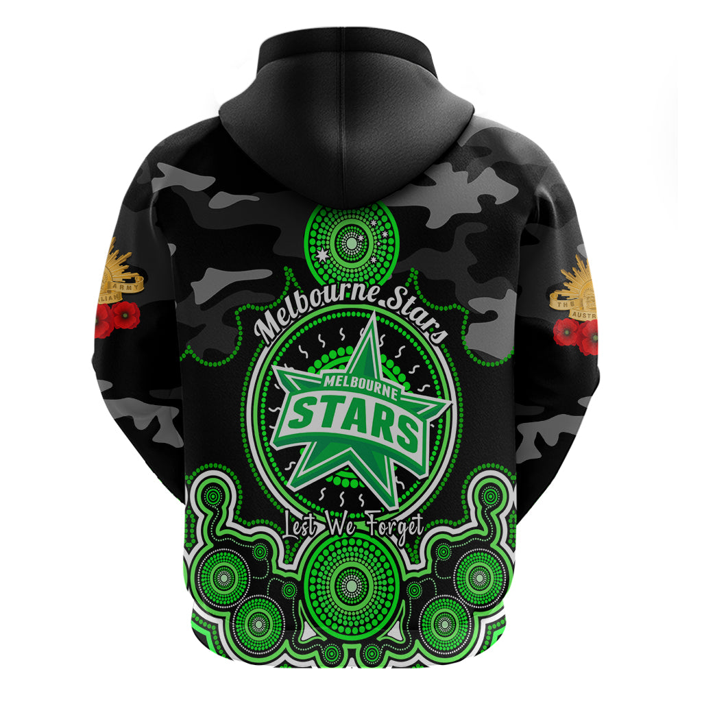Melbourne Stars ANZAC 2024 Hoodie Lest We Forget Poppy Mix Camouflage - Vibe Hoodie Shop