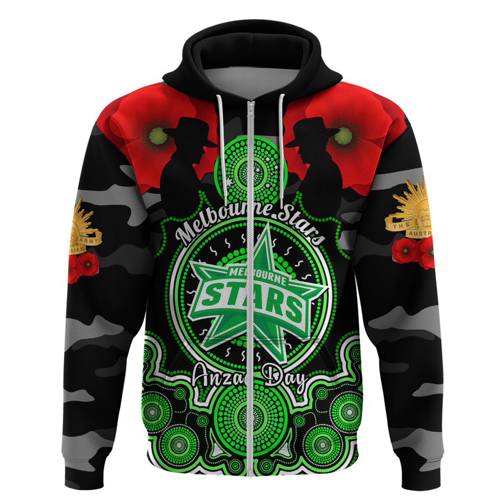 Melbourne Stars ANZAC 2024 Hoodie Lest We Forget Poppy Mix Camouflage - Vibe Hoodie Shop