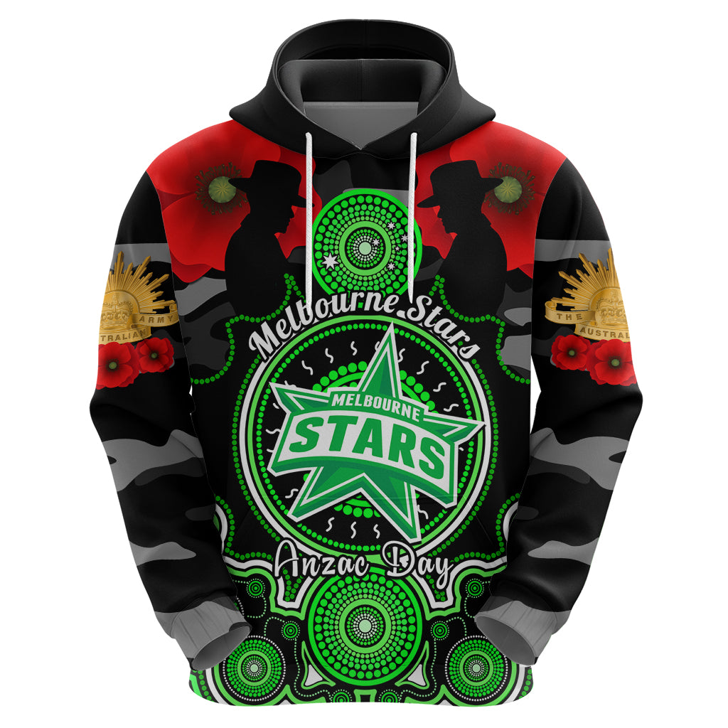 Melbourne Stars ANZAC 2024 Hoodie Lest We Forget Poppy Mix Camouflage - Vibe Hoodie Shop