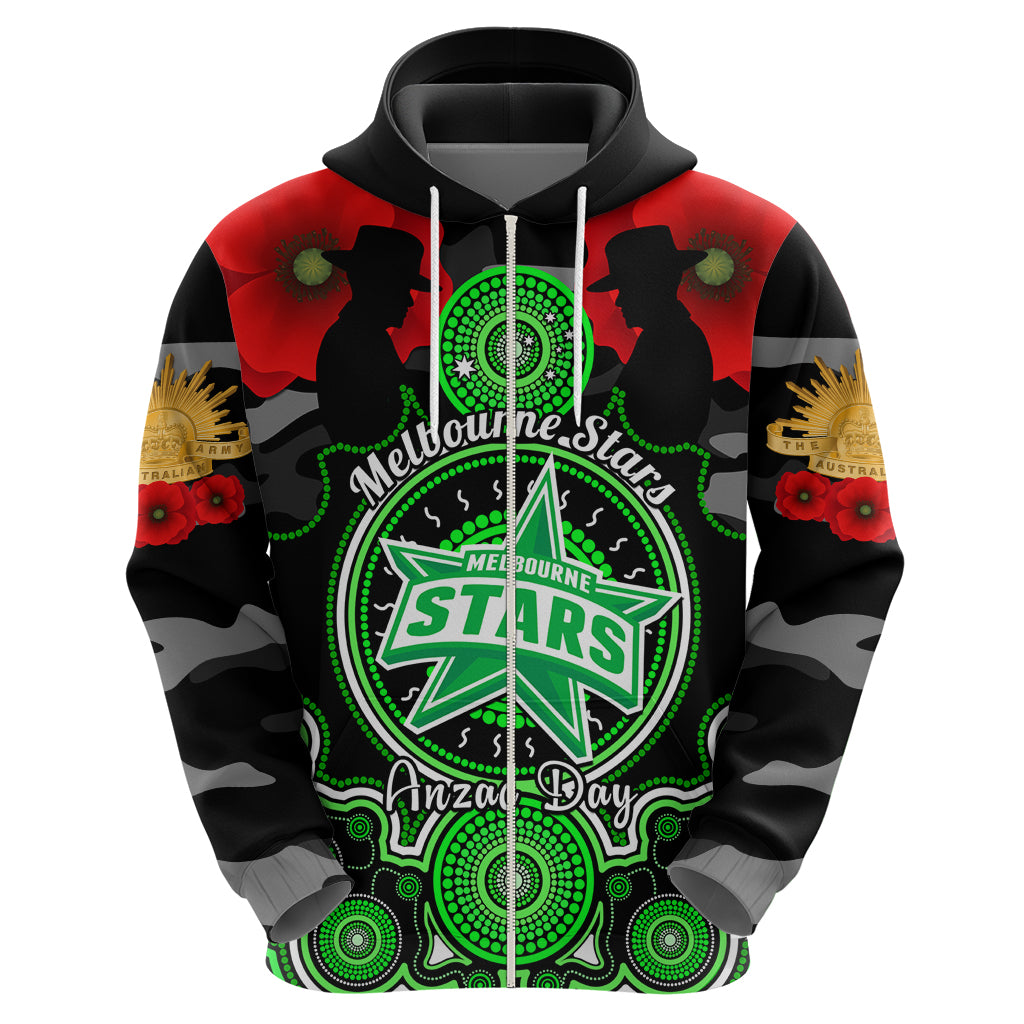 Melbourne Stars ANZAC 2024 Hoodie Lest We Forget Poppy Mix Camouflage - Vibe Hoodie Shop