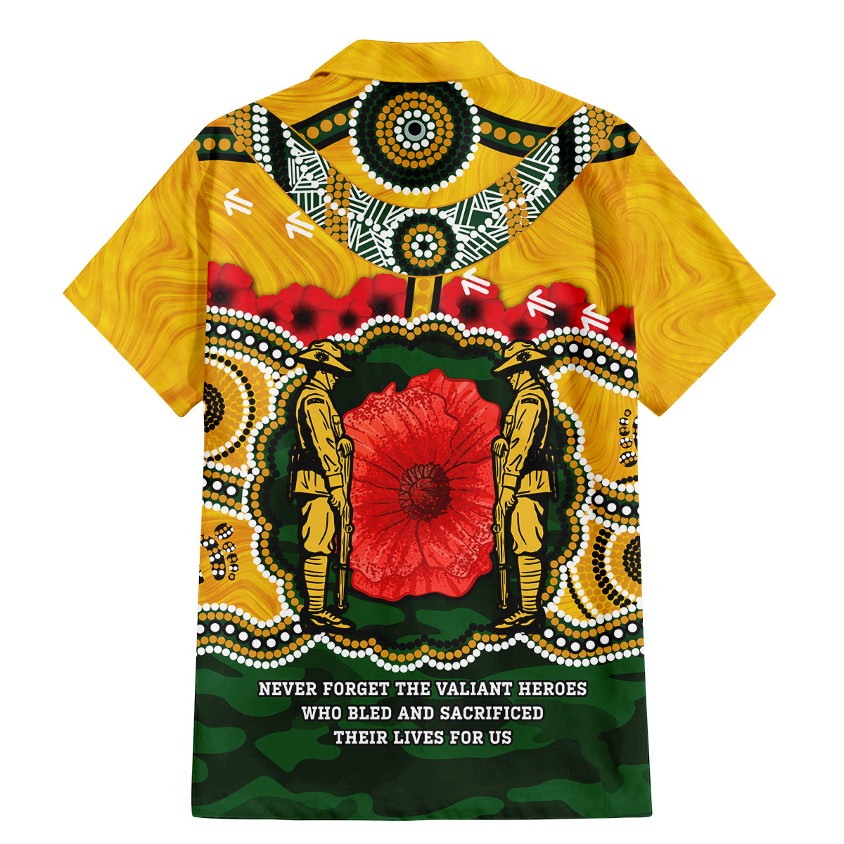 Matildas ANZAC Day 2024 Family Matching Mermaid Dress and Hawaiian Shirt Australian Army We Will Remember Them Aboriginal Art