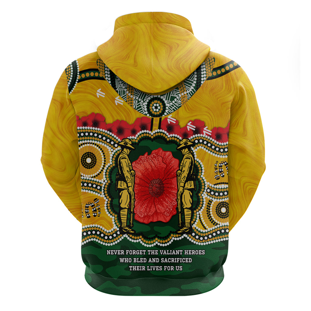 Matildas ANZAC Day 2024 Hoodie Australian Army We Will Remember Them Aboriginal Art - Vibe Hoodie Shop