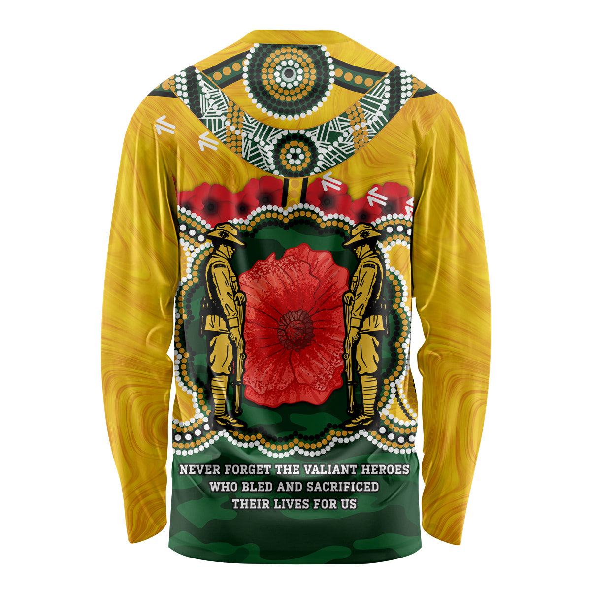 Matildas ANZAC Day 2024 Long Sleeve Shirt Australian Army We Will Remember Them Aboriginal Art - Vibe Hoodie Shop