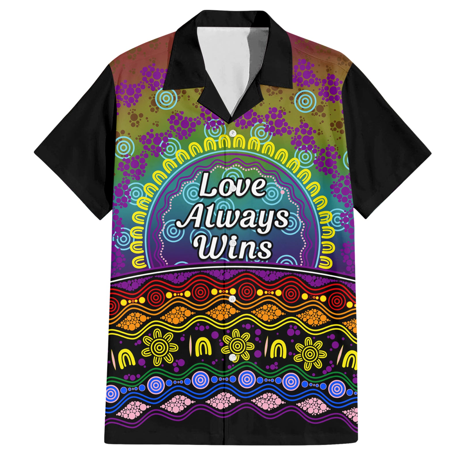 Australia LGBT History Month Hawaiian Shirt Love Always Wins Aboriginal - Vibe Hoodie Shop