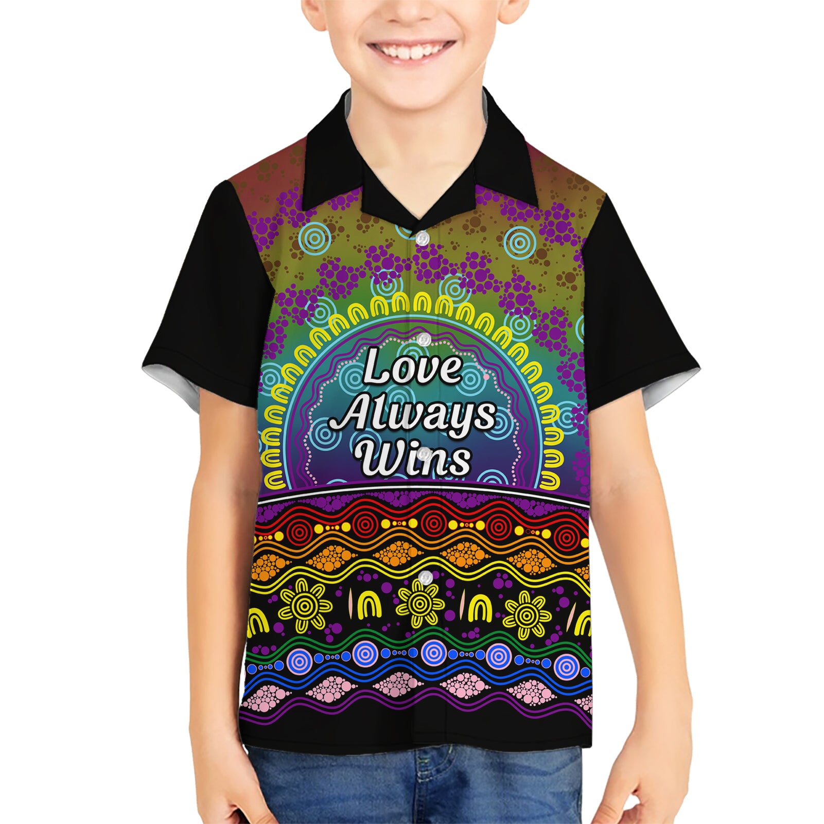 Australia LGBT History Month Hawaiian Shirt Love Always Wins Aboriginal - Vibe Hoodie Shop