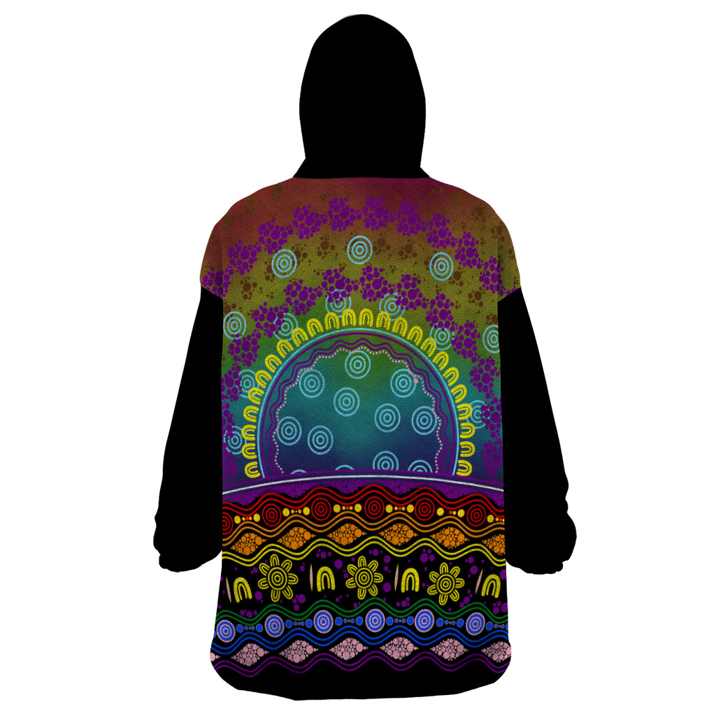 Australia LGBT History Month Wearable Blanket Hoodie Love Always Wins Aboriginal - Vibe Hoodie Shop