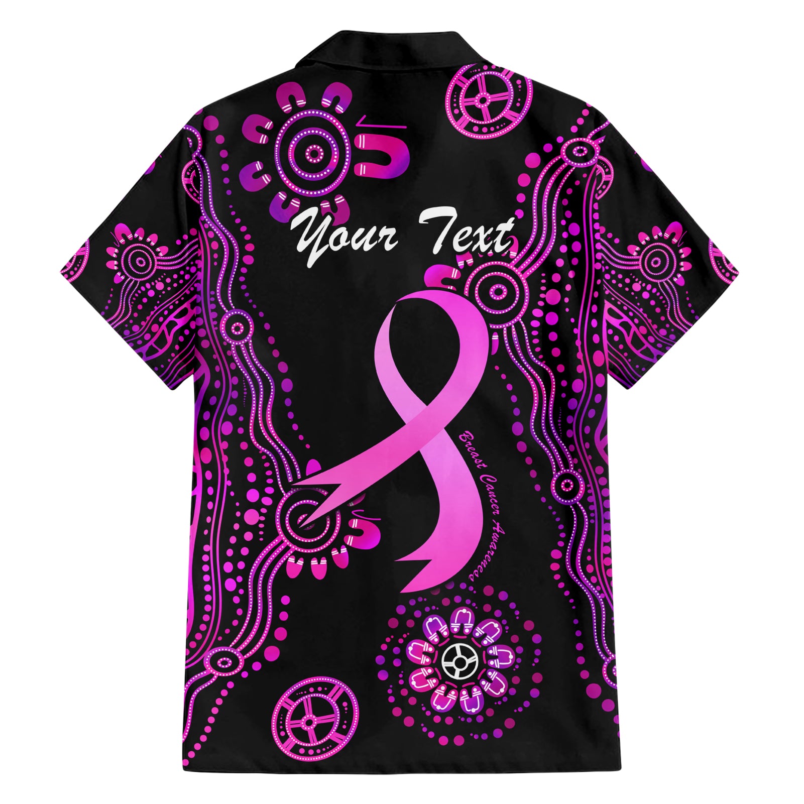 Personalised Faith Hope Love Australia Breast Cancer Hawaiian Shirt Pink Ribbon Indigenous - Vibe Hoodie Shop