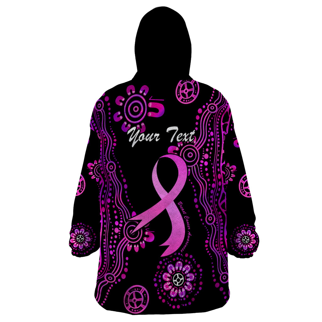 Personalised Faith Hope Love Australia Breast Cancer Wearable Blanket Hoodie Pink Ribbon Indigenous - Vibe Hoodie Shop