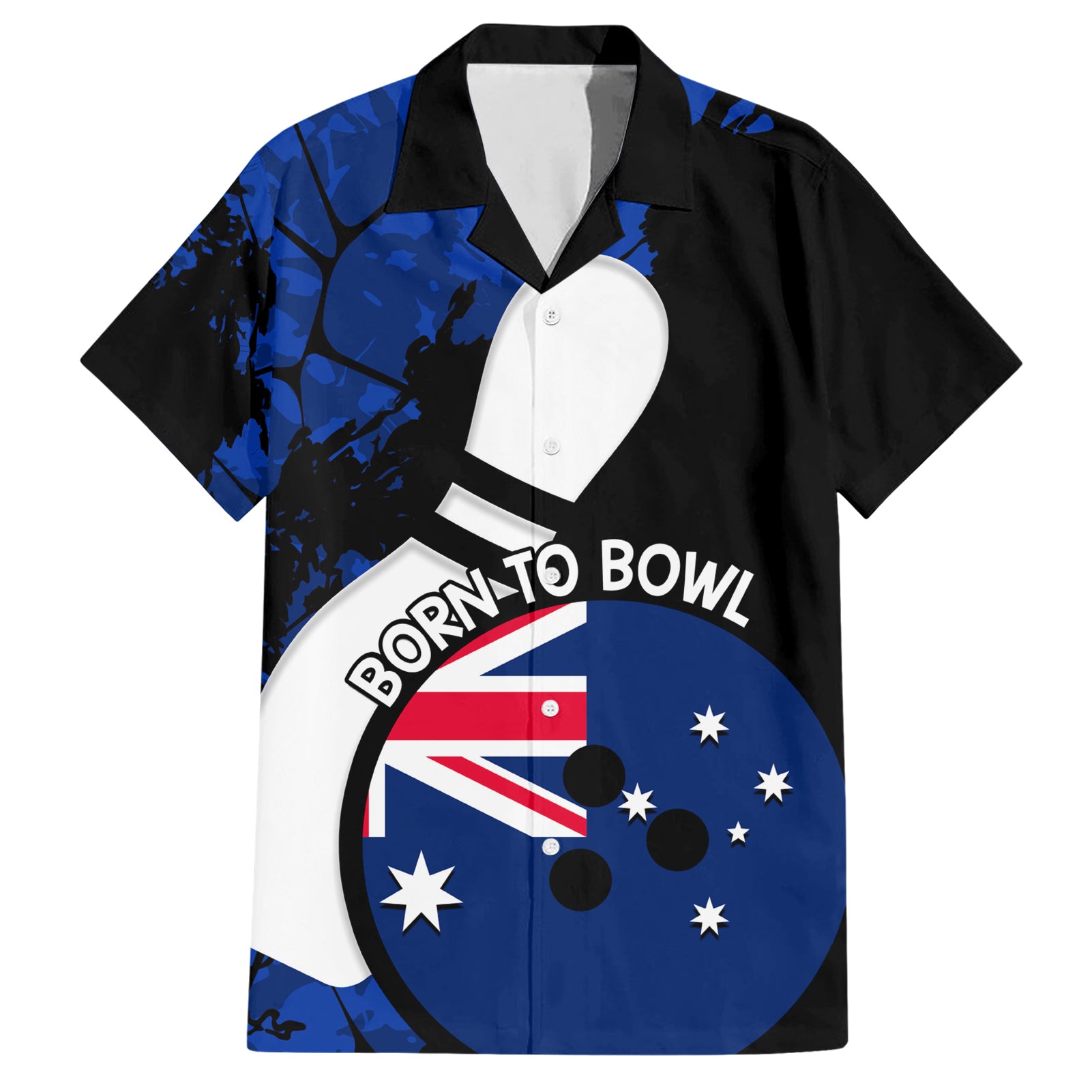 Personalised Australia Bowling Born To Bowl Hawaiian Shirt Grunge Style - Vibe Hoodie Shop