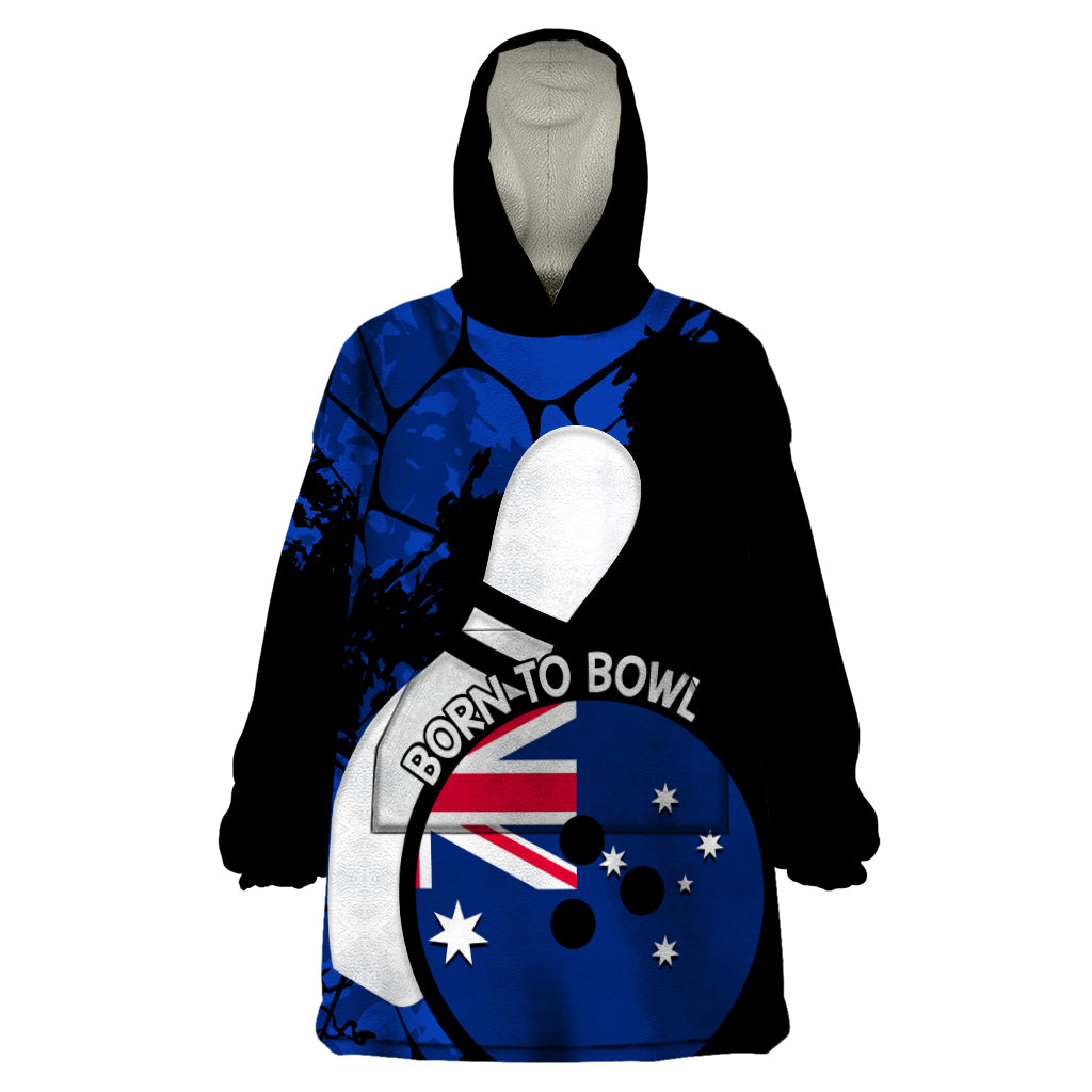 Personalised Australia Bowling Born To Bowl Wearable Blanket Hoodie Grunge Style - Vibe Hoodie Shop