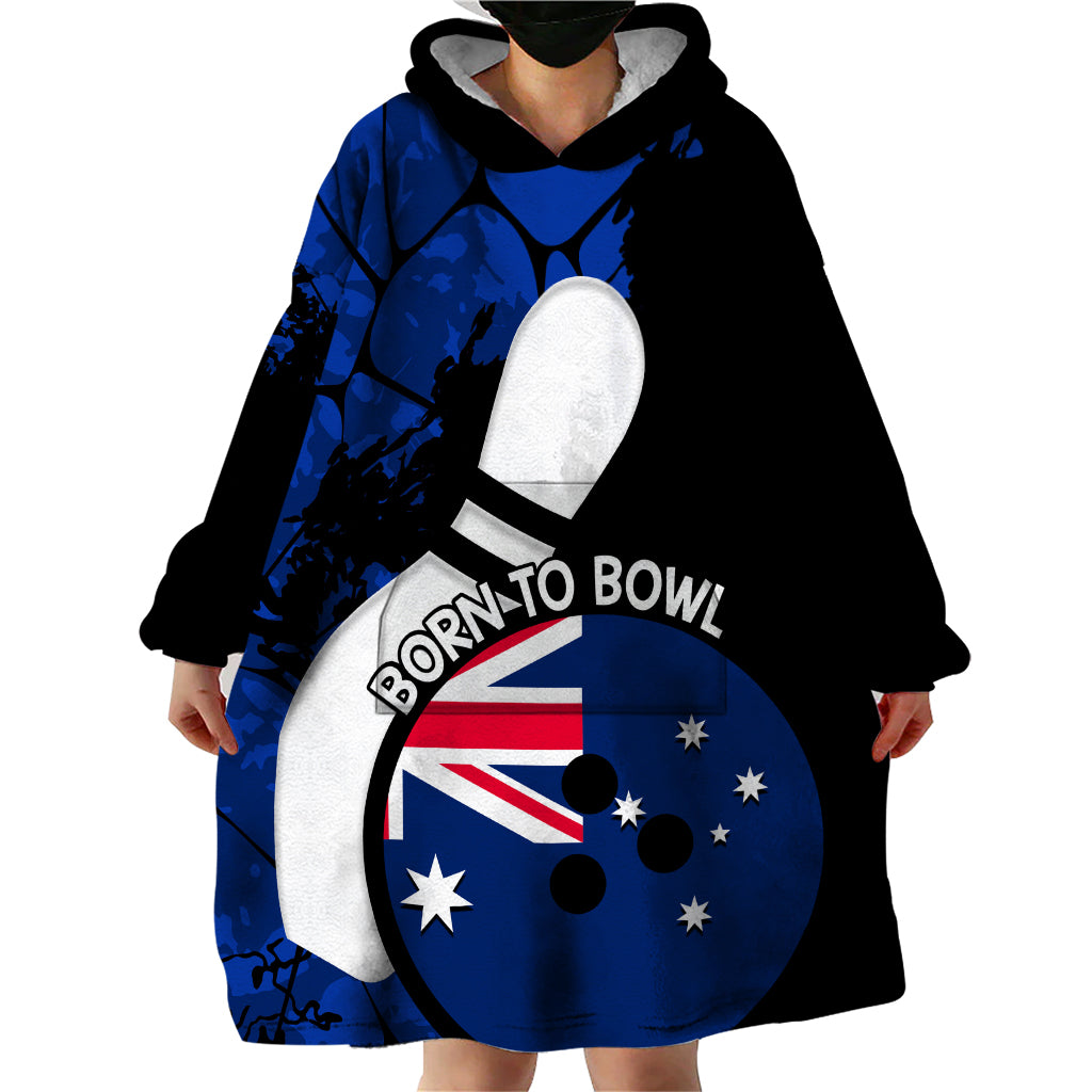 Personalised Australia Bowling Born To Bowl Wearable Blanket Hoodie Grunge Style - Vibe Hoodie Shop