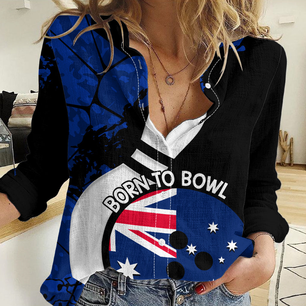 Personalised Australia Bowling Born To Bowl Women Casual Shirt Grunge Style - Vibe Hoodie Shop