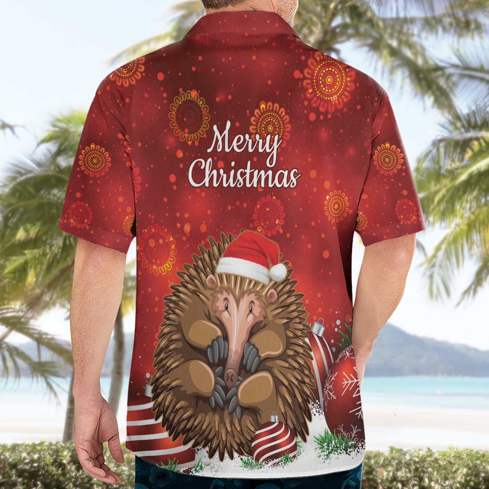 Australia Christmas In July Hawaiian Shirt Echidna Santa Claus - Vibe Hoodie Shop