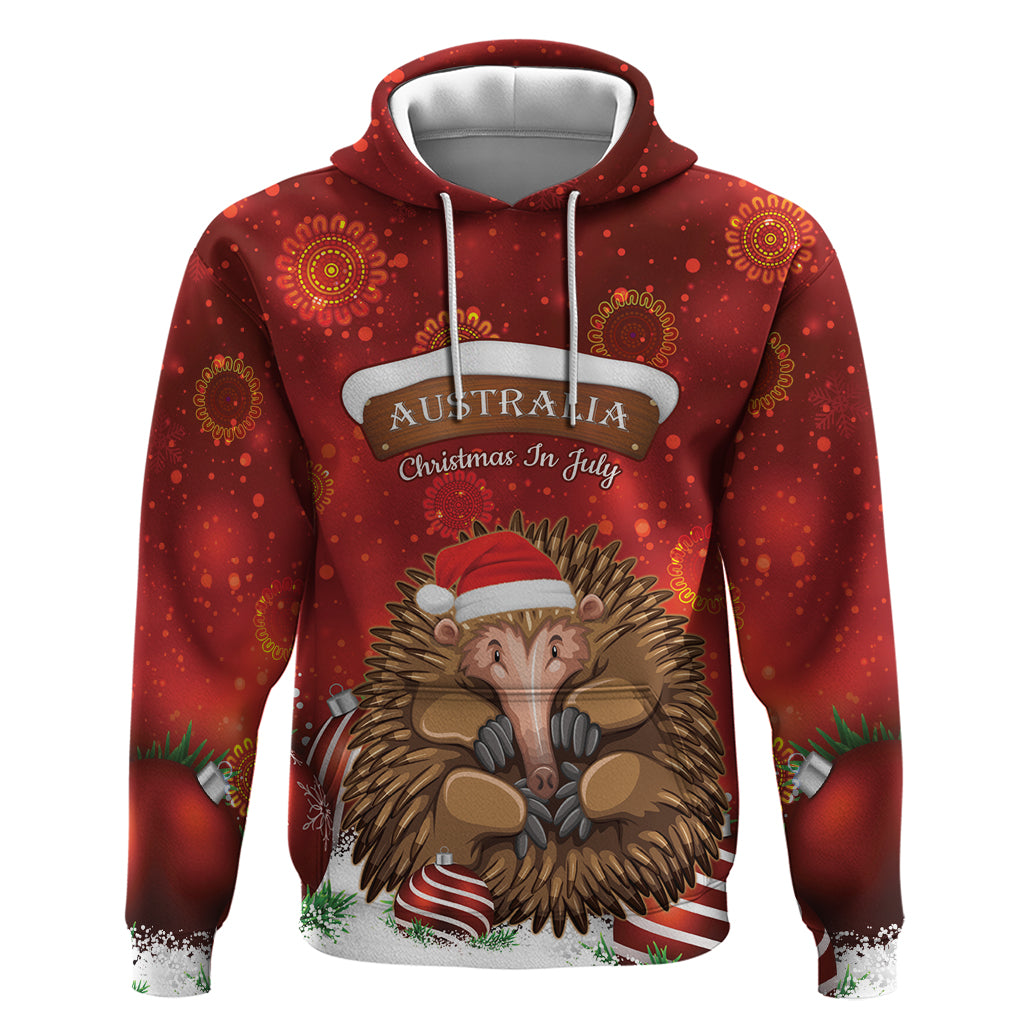 Australia Christmas In July Hoodie Echidna Santa Claus - Vibe Hoodie Shop